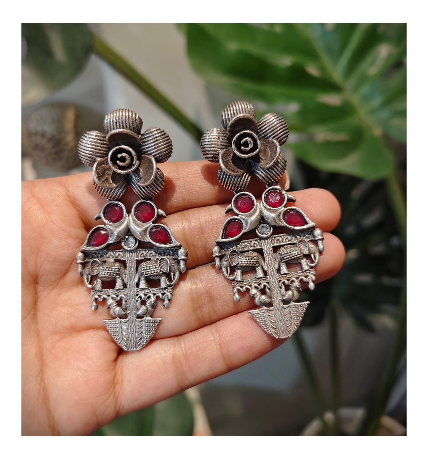 Beautiful Designer Stone Embedded Earrings