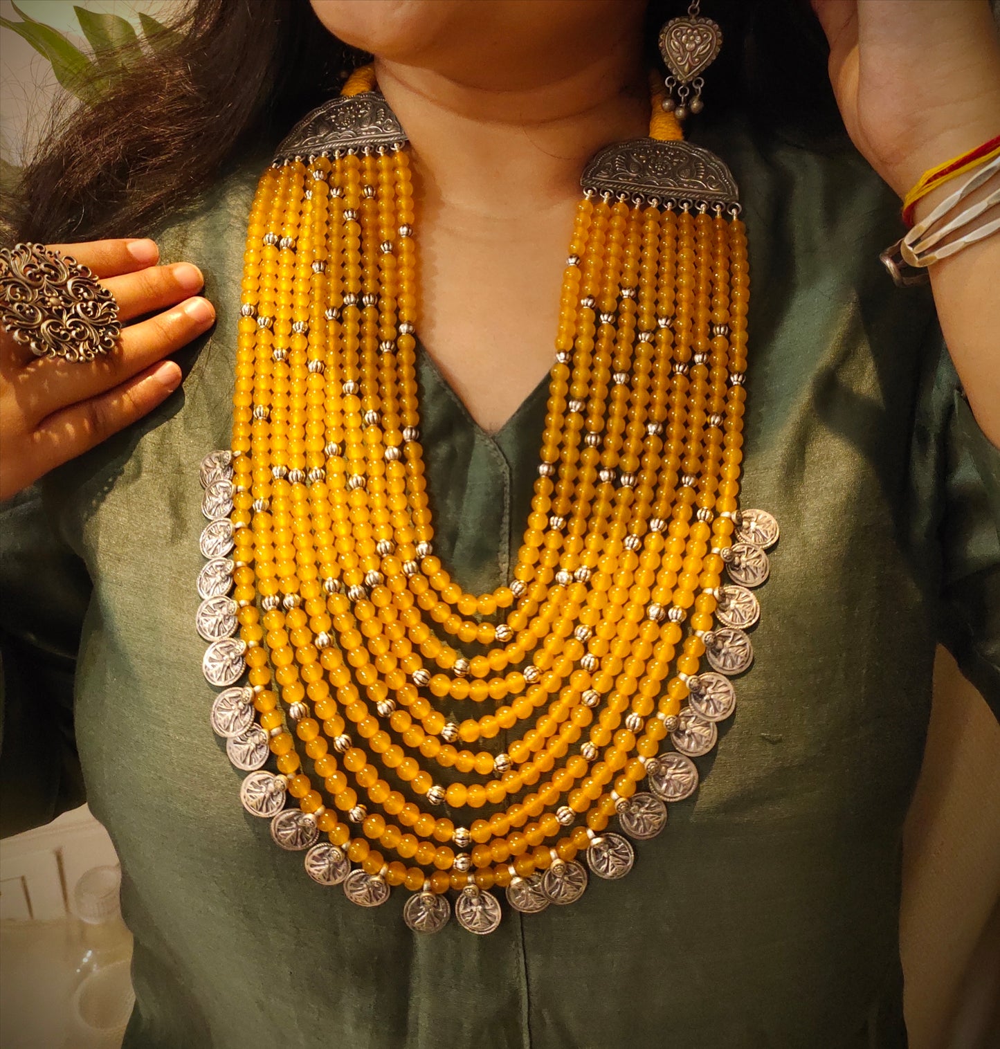 Beautiful Designer Layered Beaded Paatri Necklace