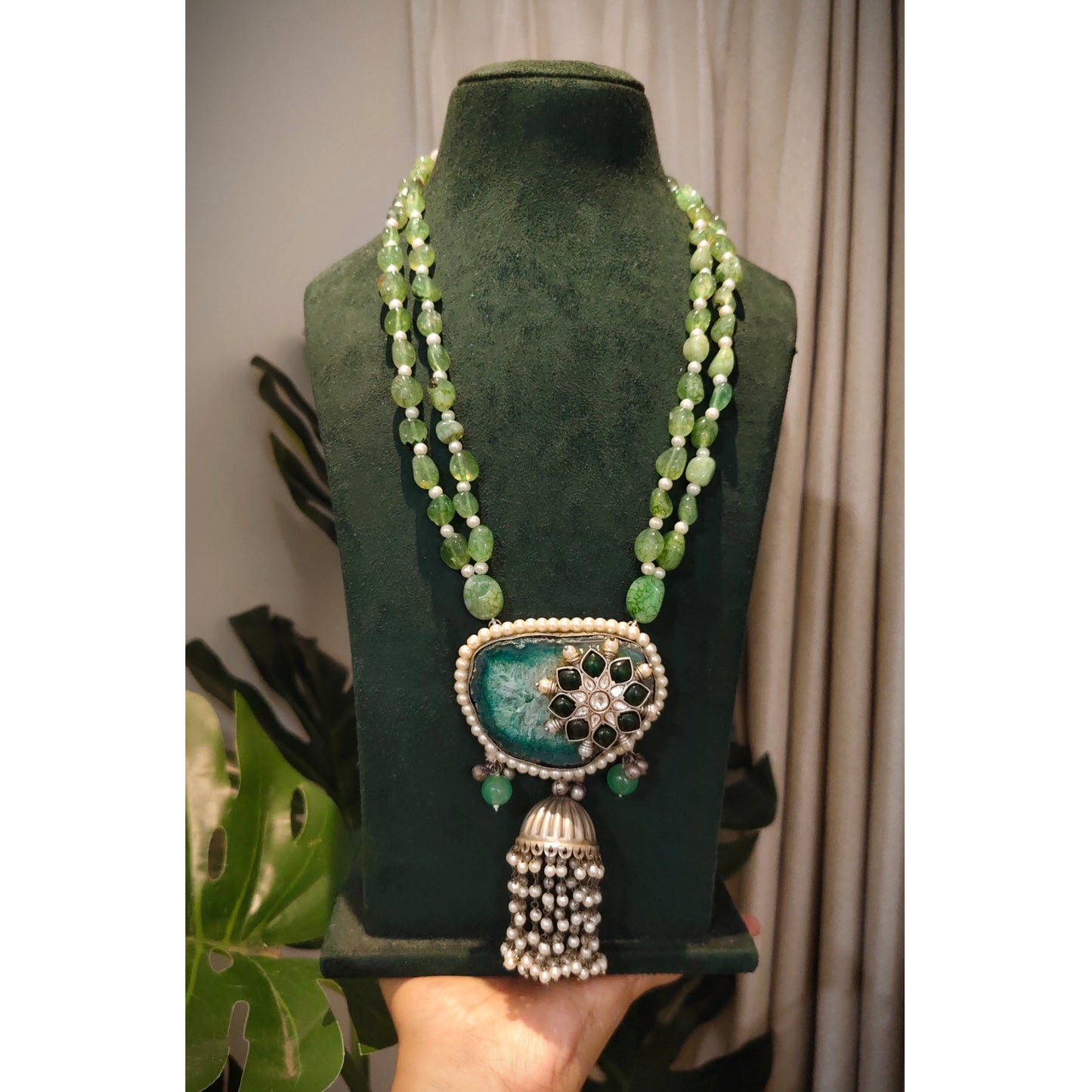 Beautiful Designer Natural Stone Pendant Necklace