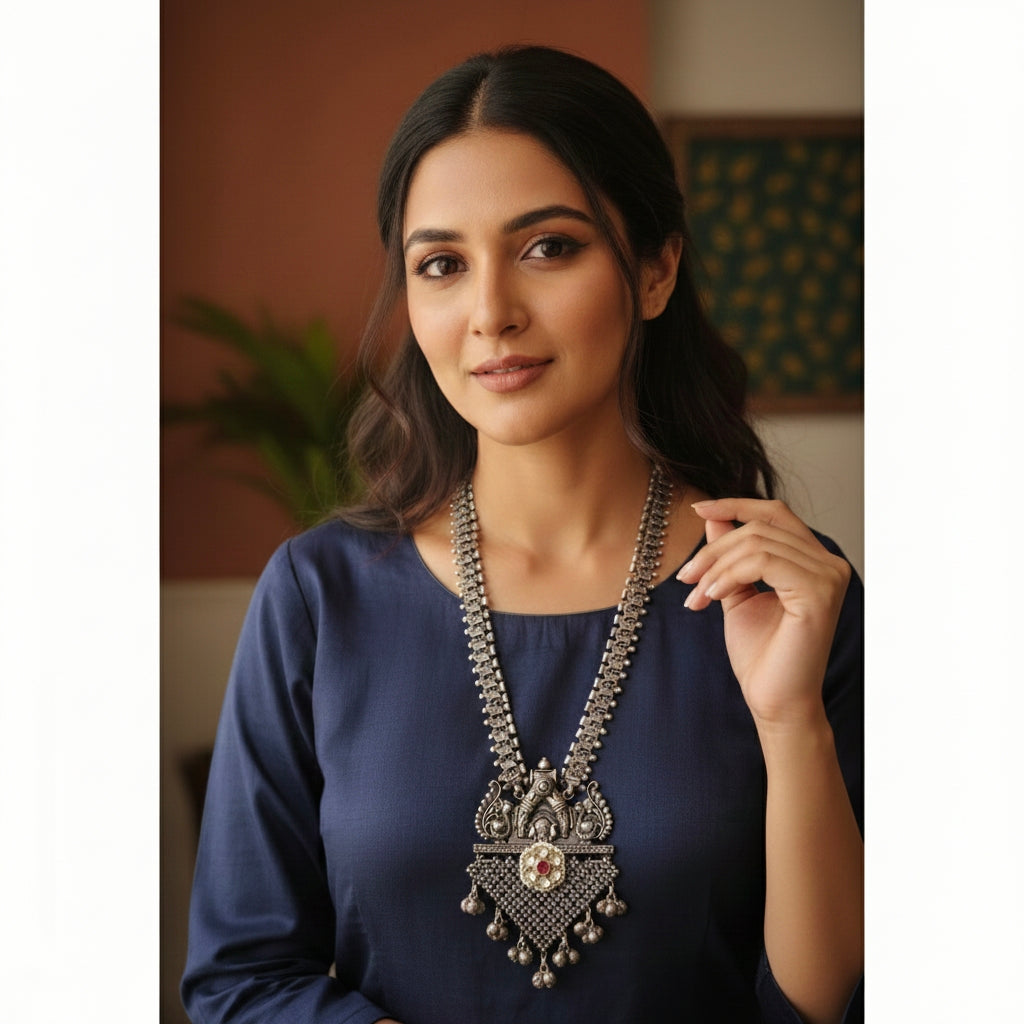 Beautiful Designer Kundan Detailing Long Necklace