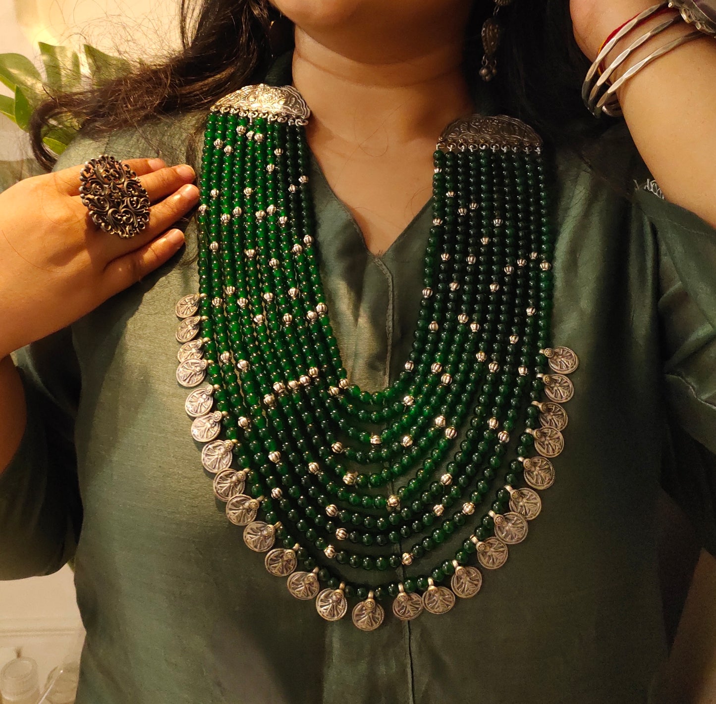 Beautiful Designer Layered Beaded Paatri Mix Necklace
