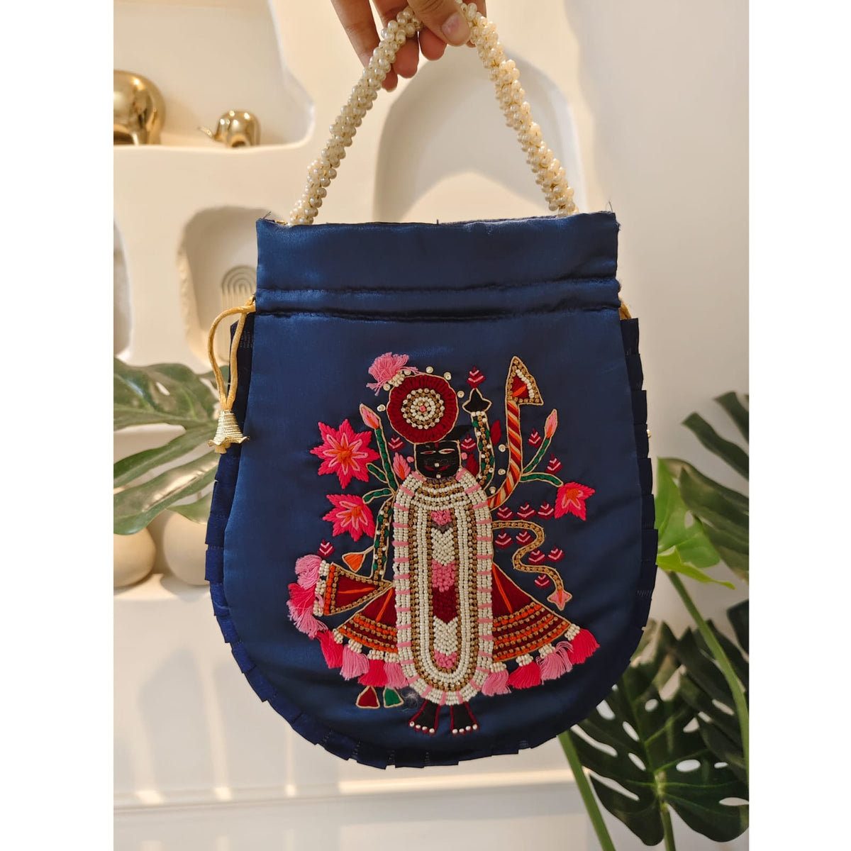 Beautiful Designer Shrinath Ji Potli Bag