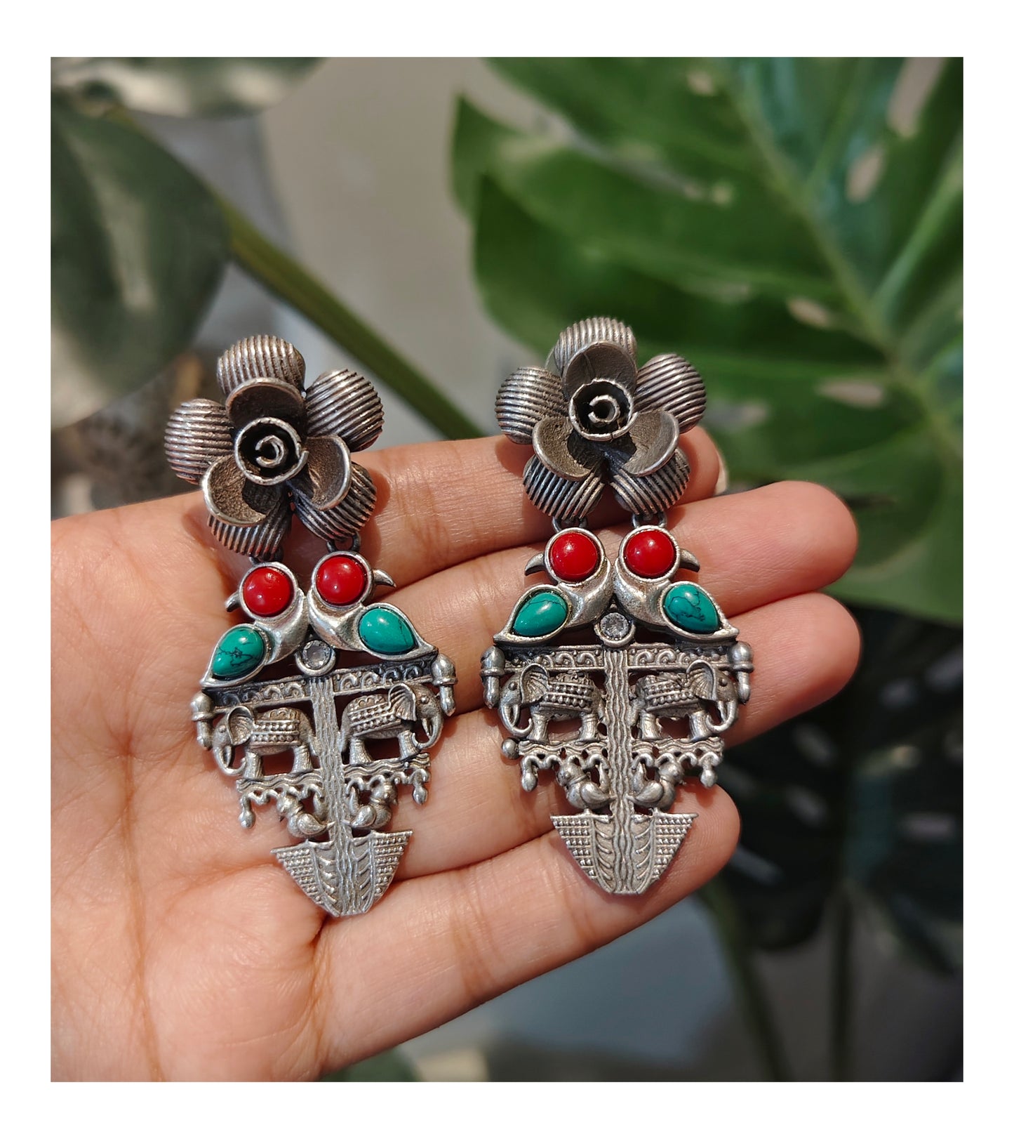 Beautiful Designer Stone Embedded Earrings