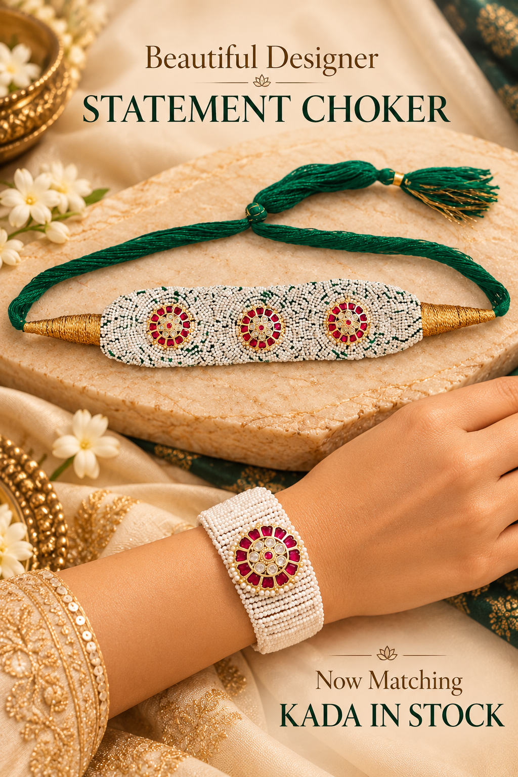 Beautiful Designer Statement Choker & Matching Kada Combo