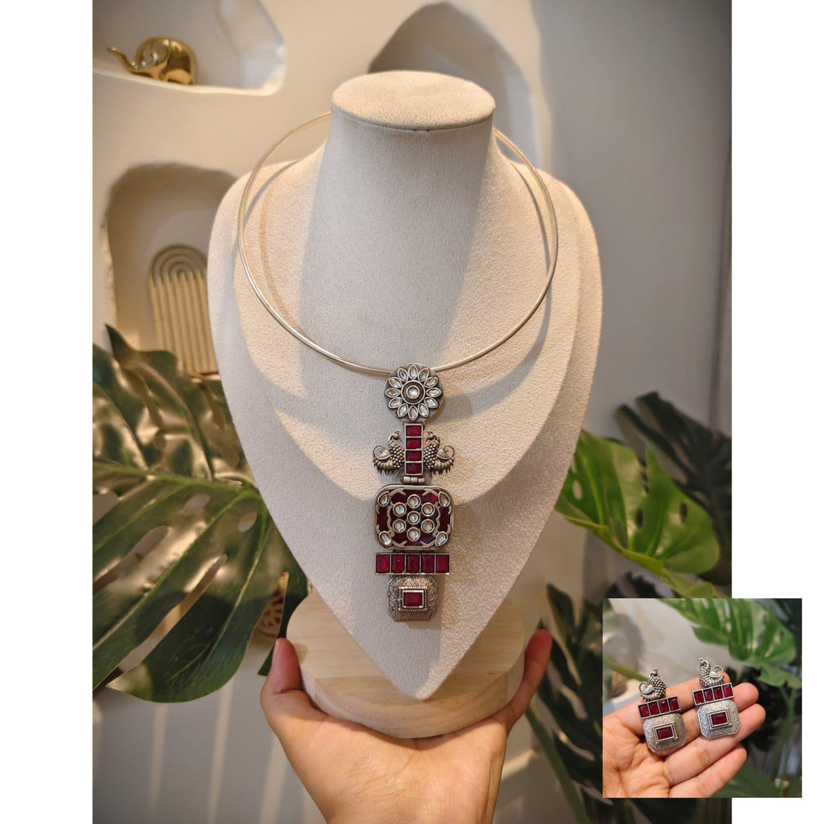 Beautiful Designer Stone Embedded Pendant Hasli