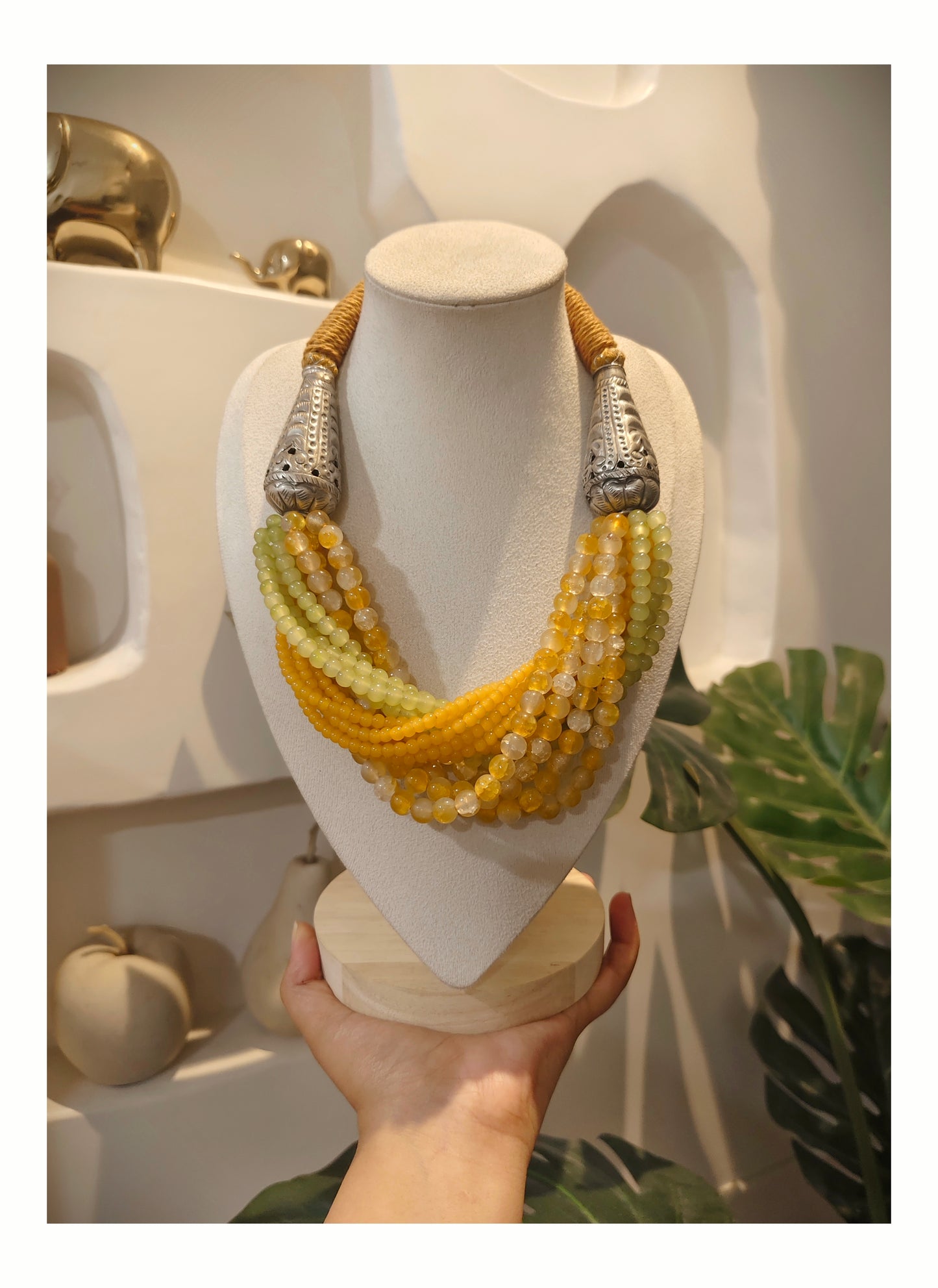 Beautiful Designer Twisted Beads Statement Necklace