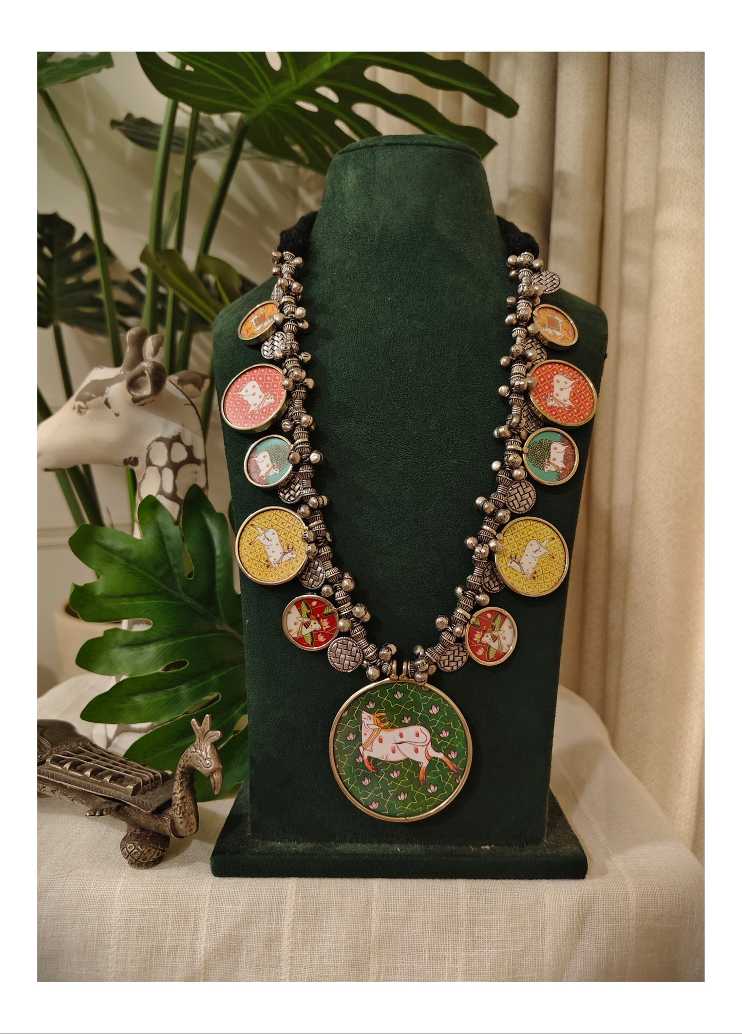 Beautiful Designer Painting Paatri Ghungroo Long Necklace