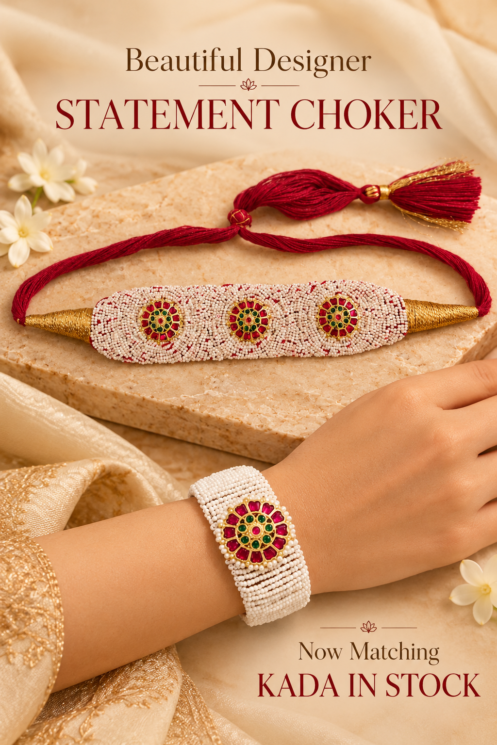 Beautiful Designer Statement Choker & Matching Kada Combo