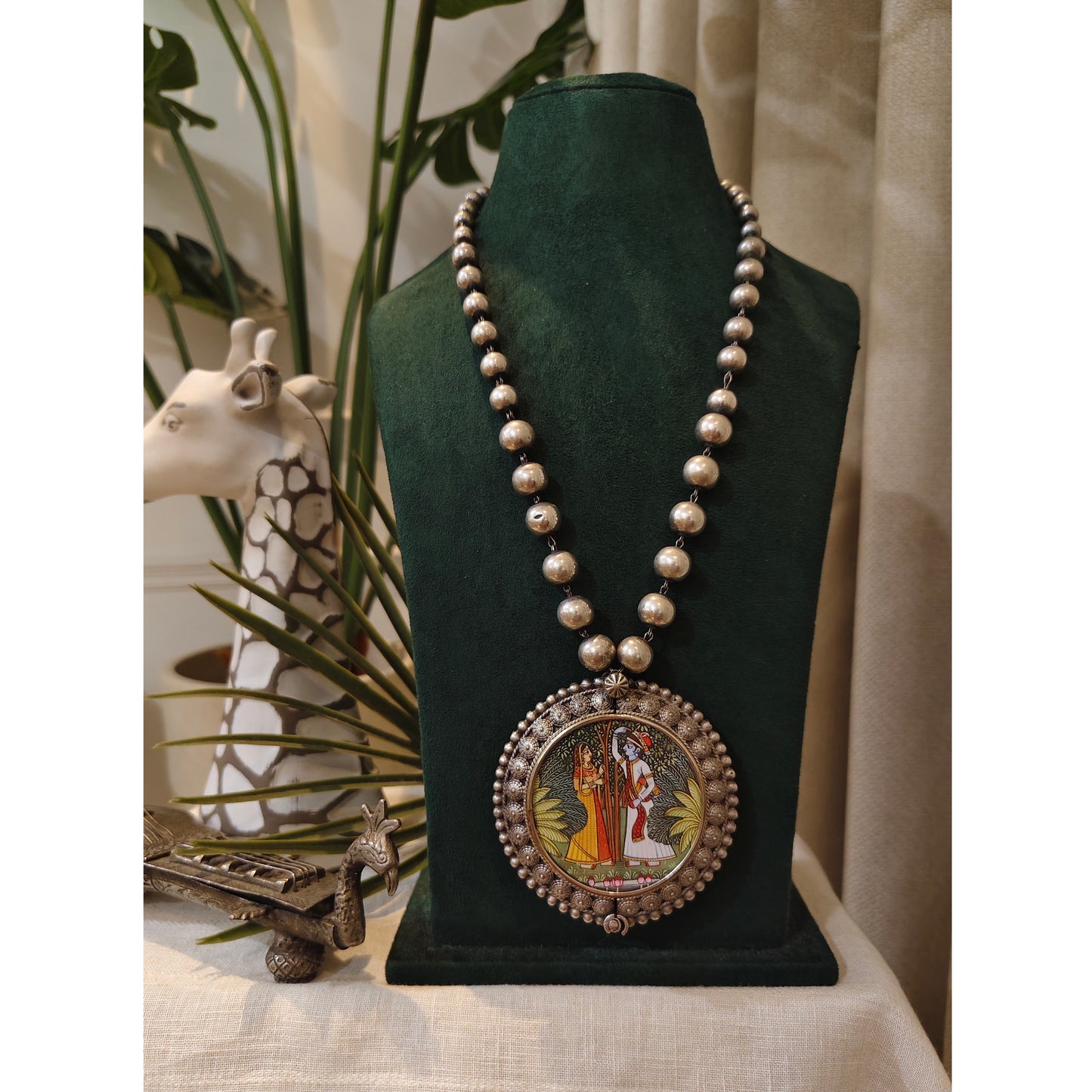 Beautiful Designer Painting Pendant Long Necklace