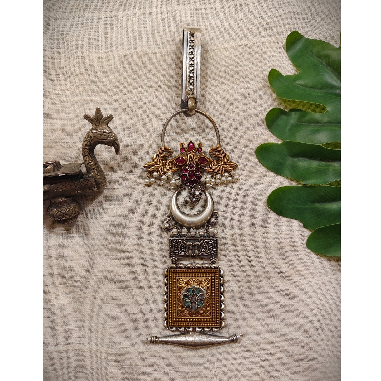 Beautiful Designer Dual Tone Stone Embedded Chaabi Guchha (To be worn on waist)