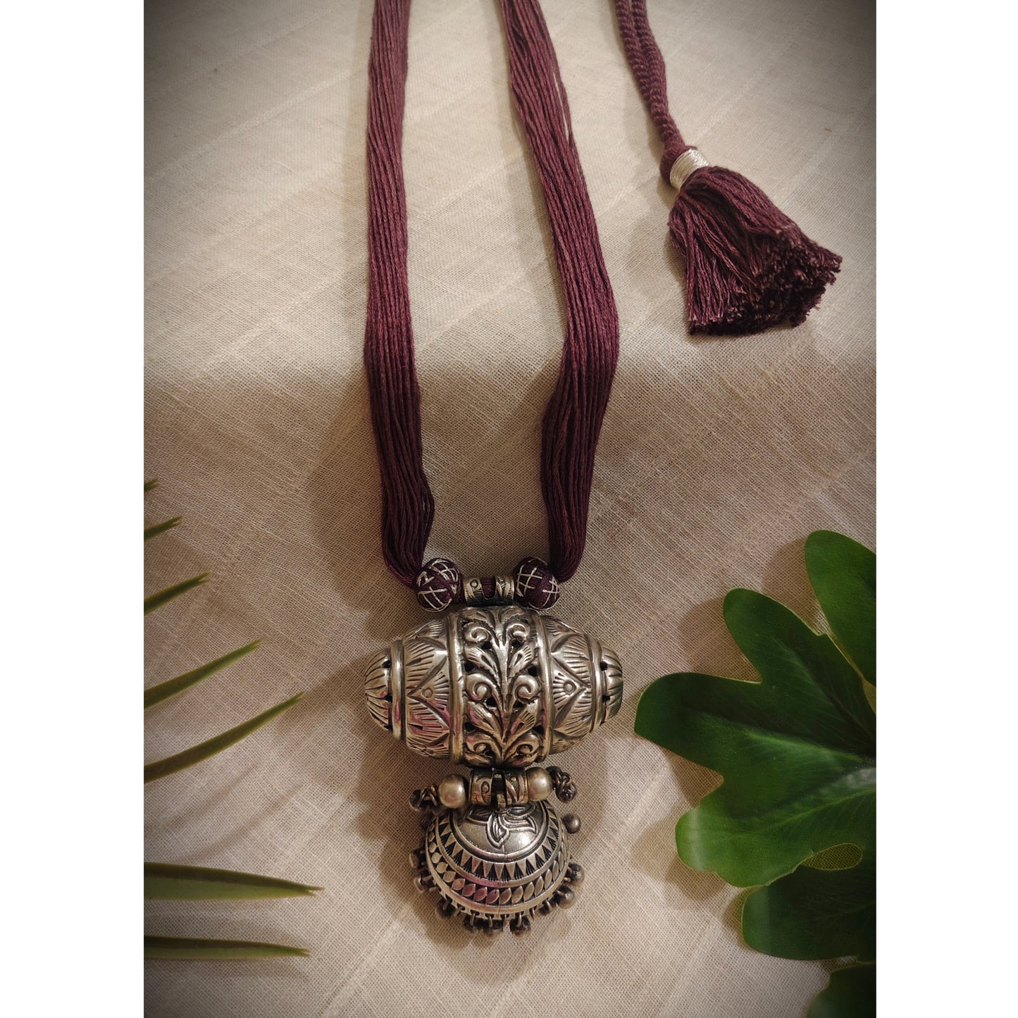 Beautiful Designer Damru Pendant Long Necklace