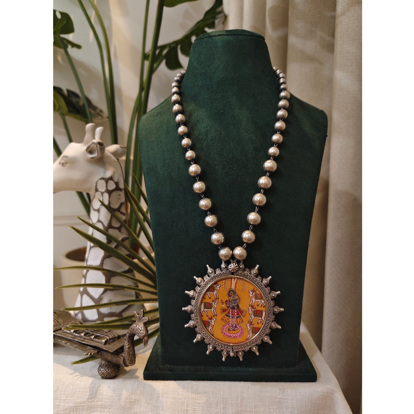 Beautiful Designer Painting Pendant Long Necklace