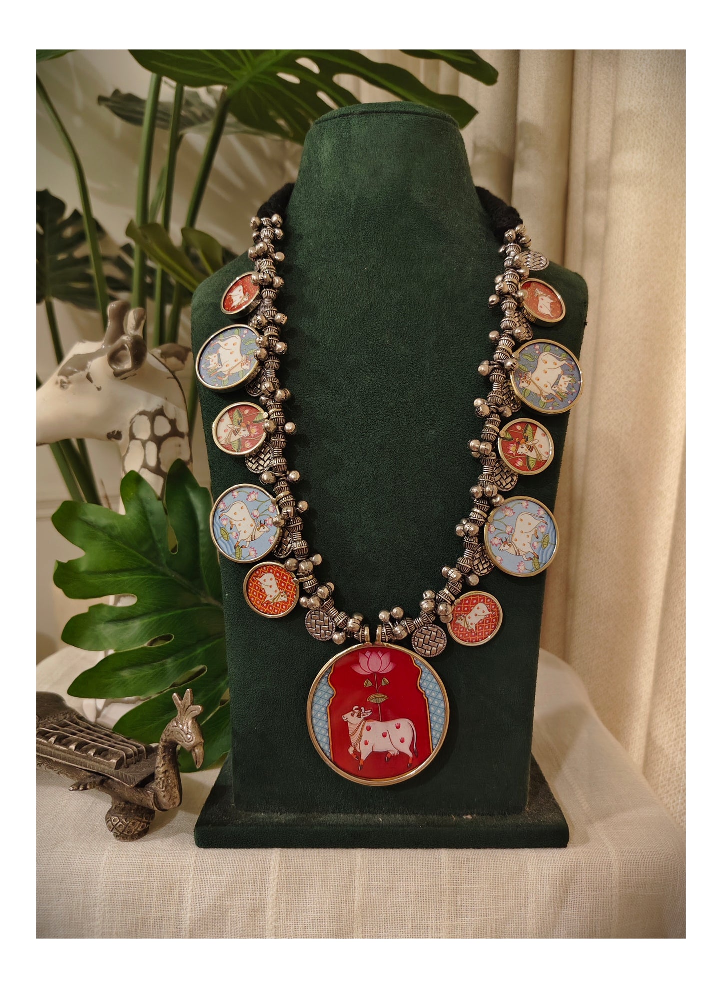 Beautiful Designer Painting Paatri Ghungroo Long Necklace