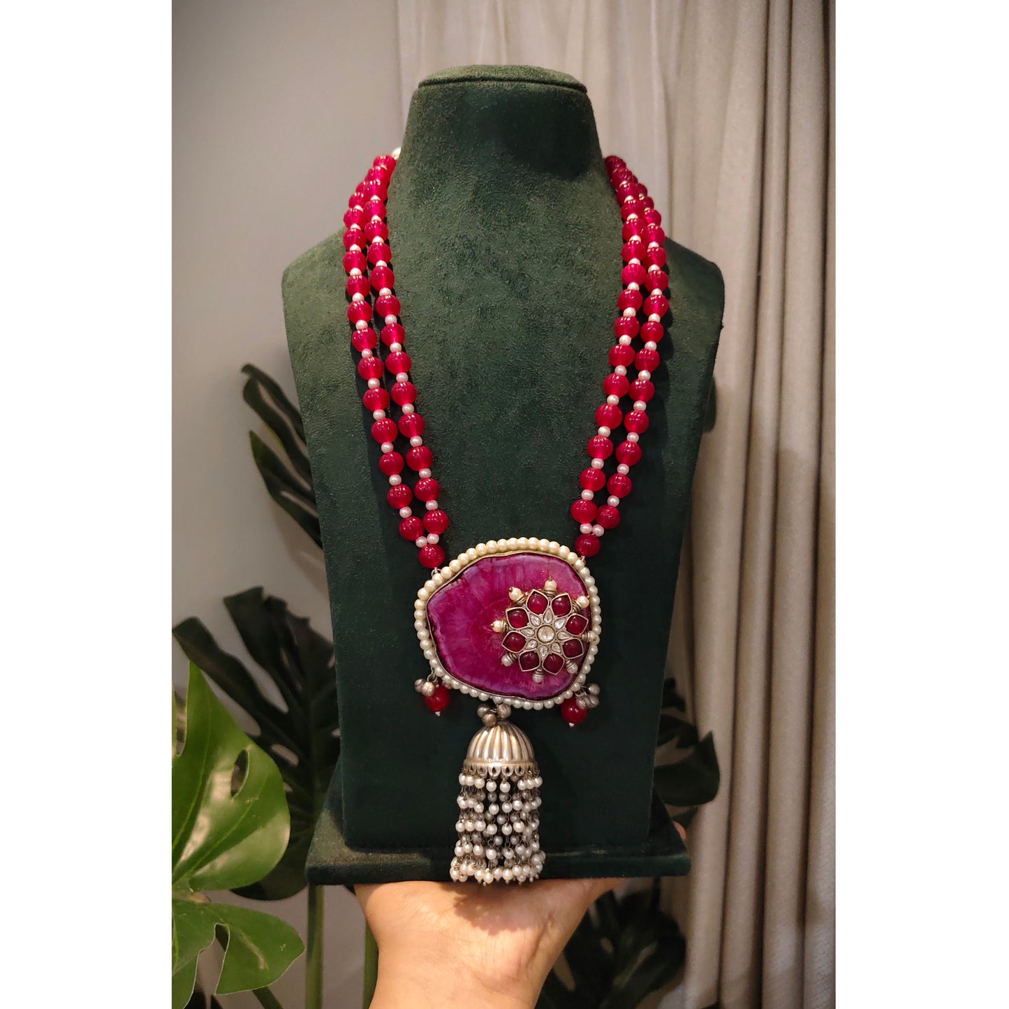 Beautiful Designer Natural Stone Pendant Necklace