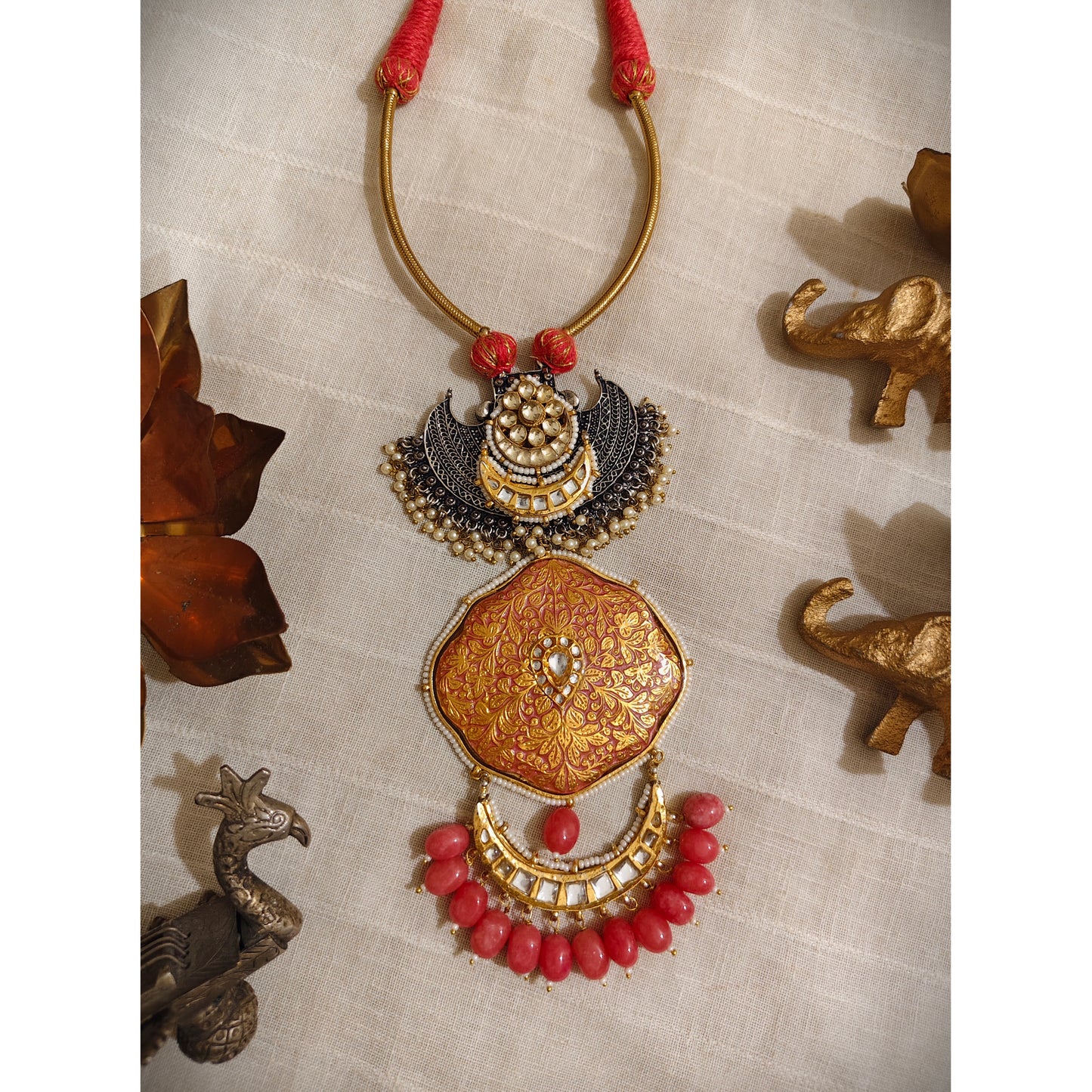 Beautiful Designer Fusion Long Pendant Hasli Style Necklace