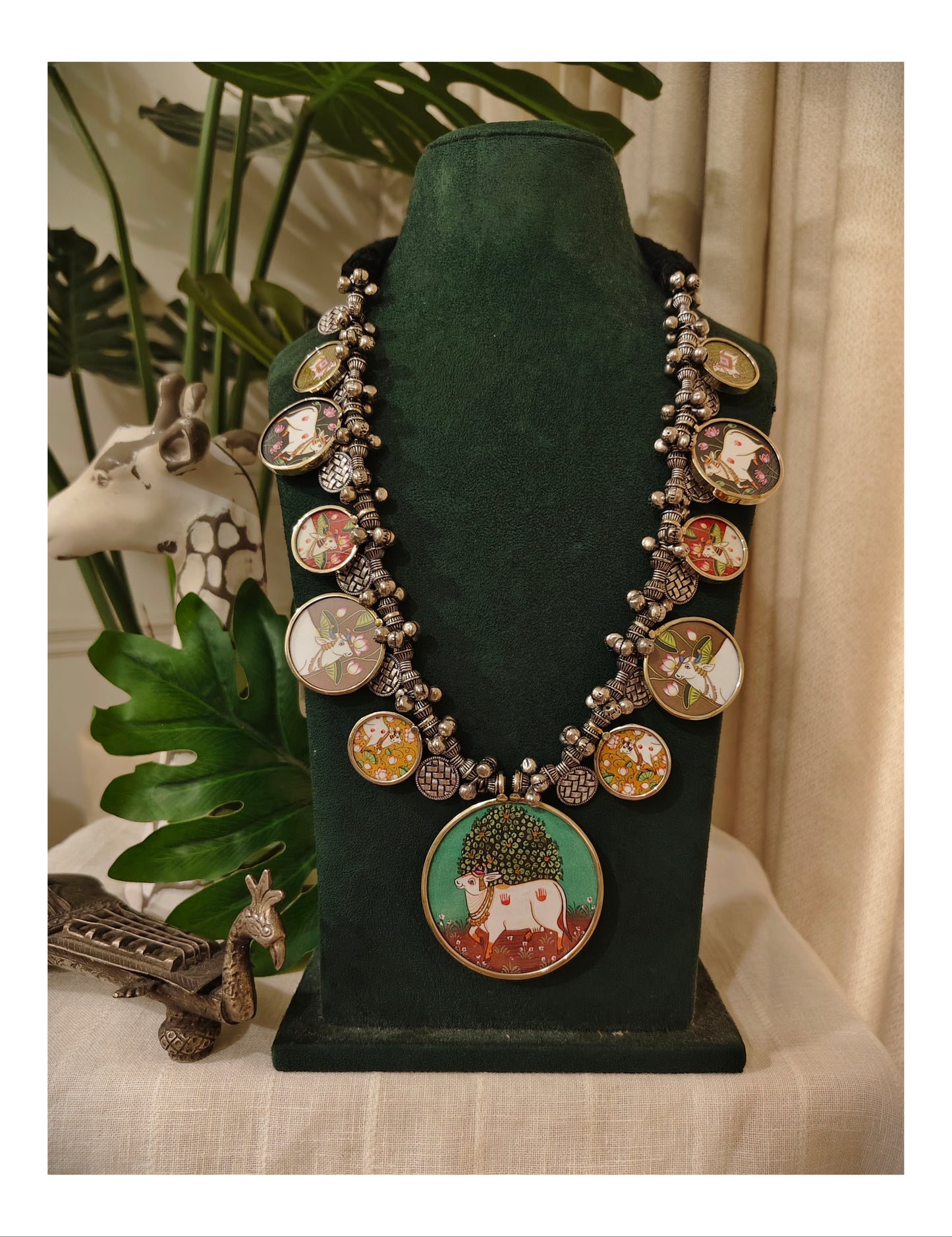 Beautiful Designer Painting Paatri Ghungroo Long Necklace