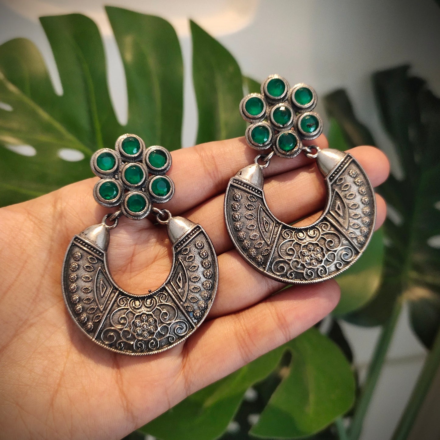Beautiful Designer Stone Embedded Earrings