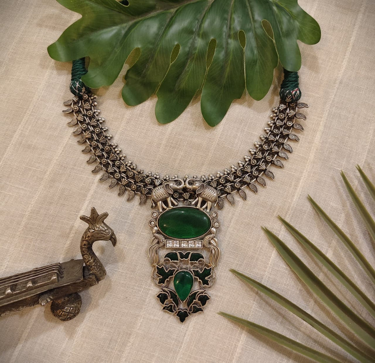 Beautiful Designer Stone Embedded Pendant Neckpiece (no earrings)
