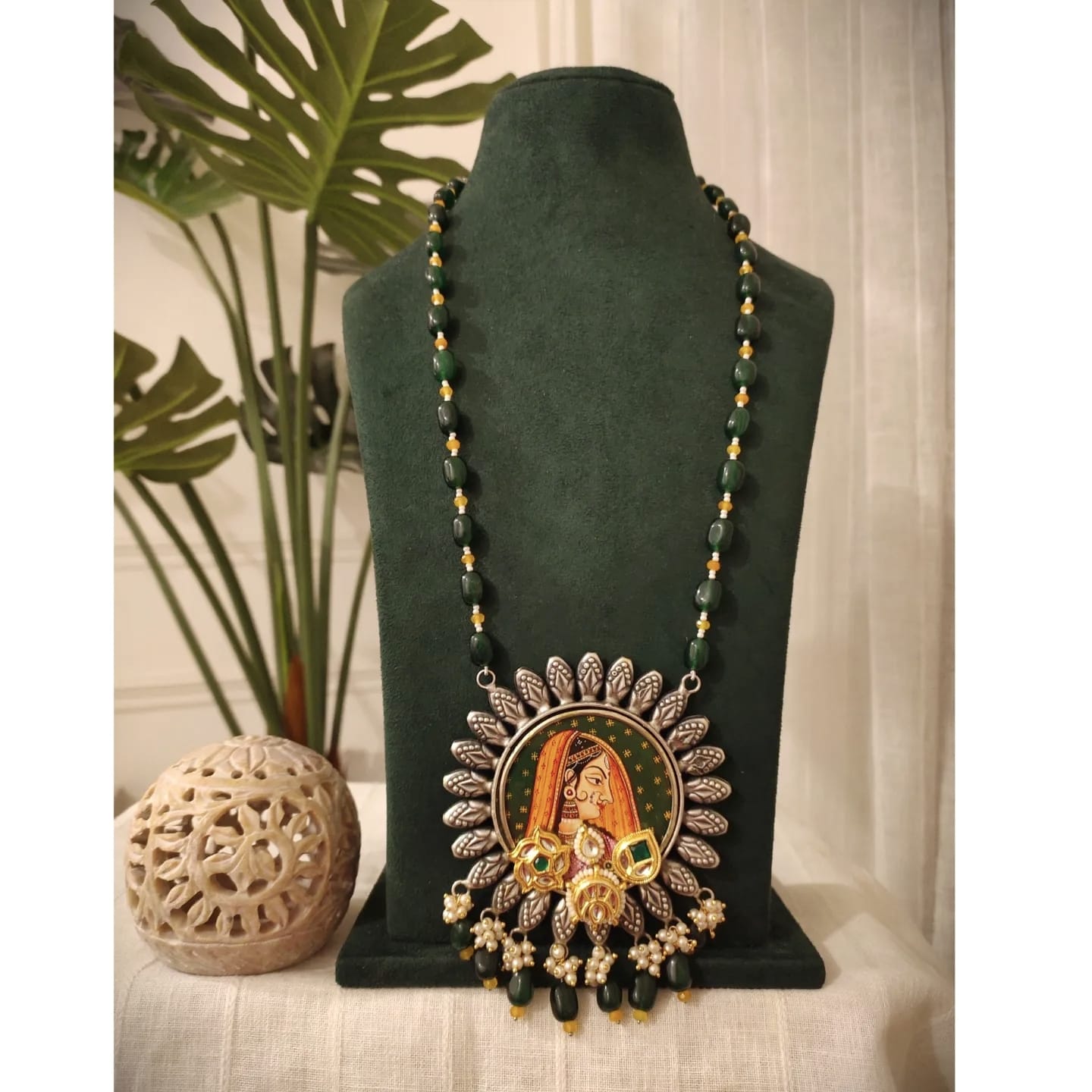 Beautiful Designer Painting Kundan Detailing Necklace