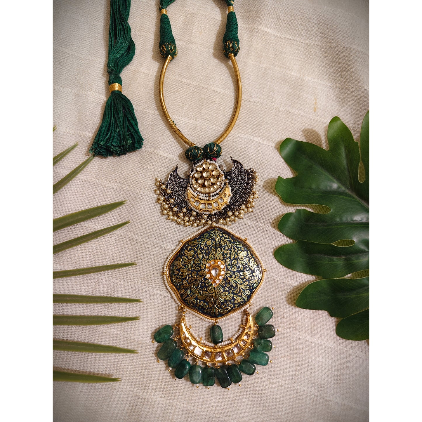 Beautiful Designer Fusion Long Pendant Hasli Style Necklace