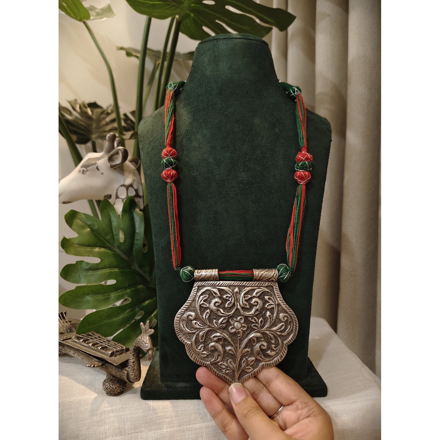 Beautiful Designer Chitai Work Pendant Necklace