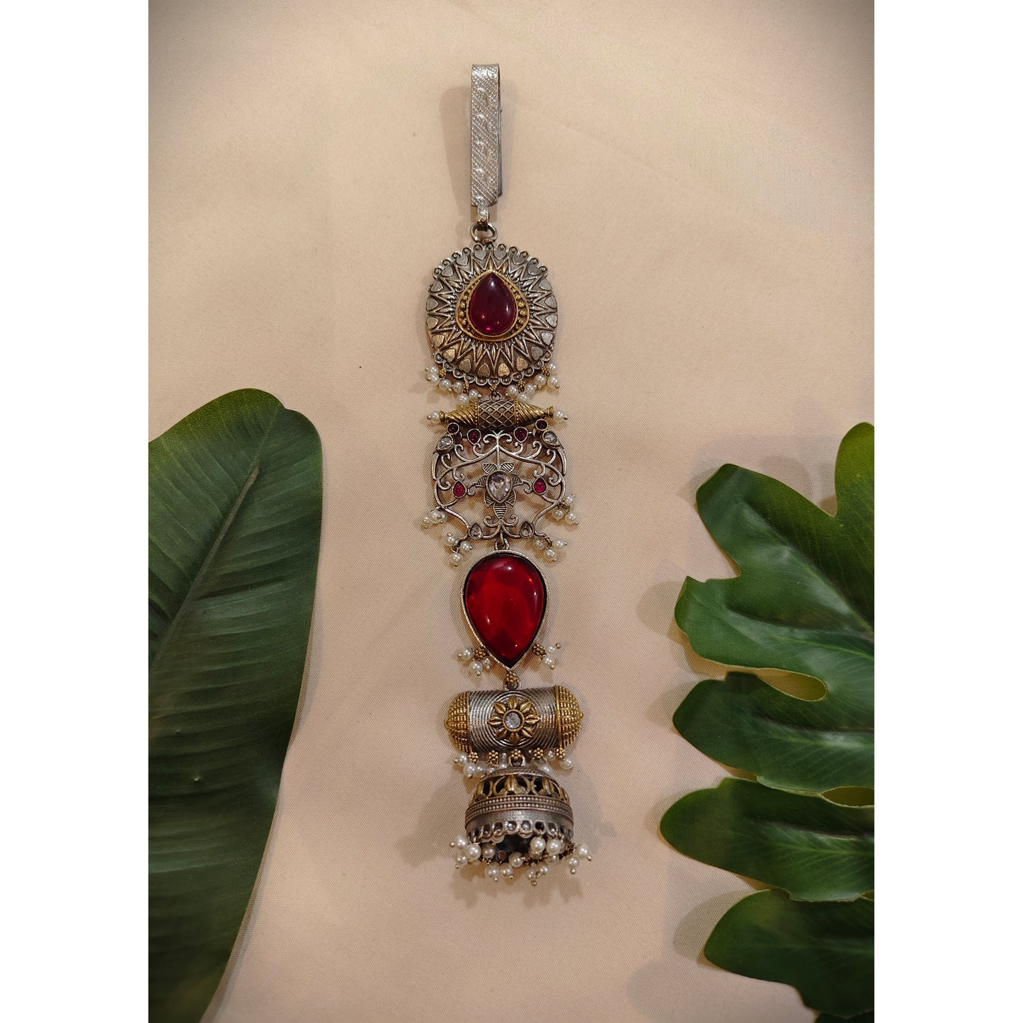 Beautiful Designer Stone Embedded Dual Tone Chaabi Gutchha (To be worn on waist)