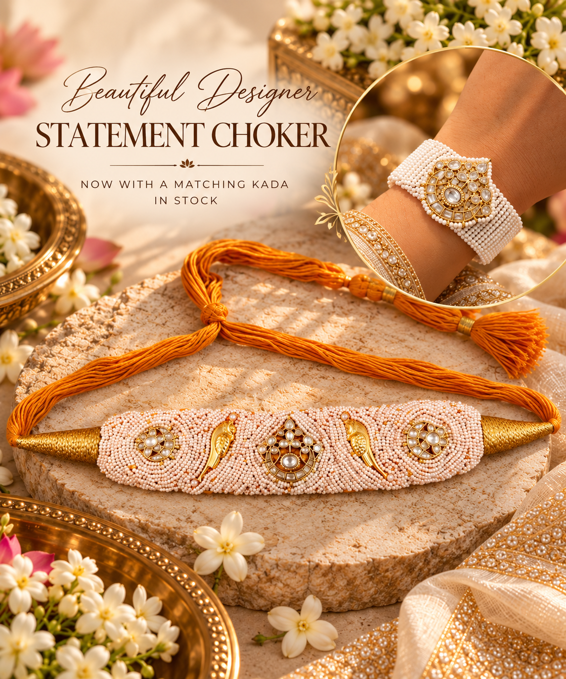 Beautiful Designer Statement Choker & Matching Kada Combo
