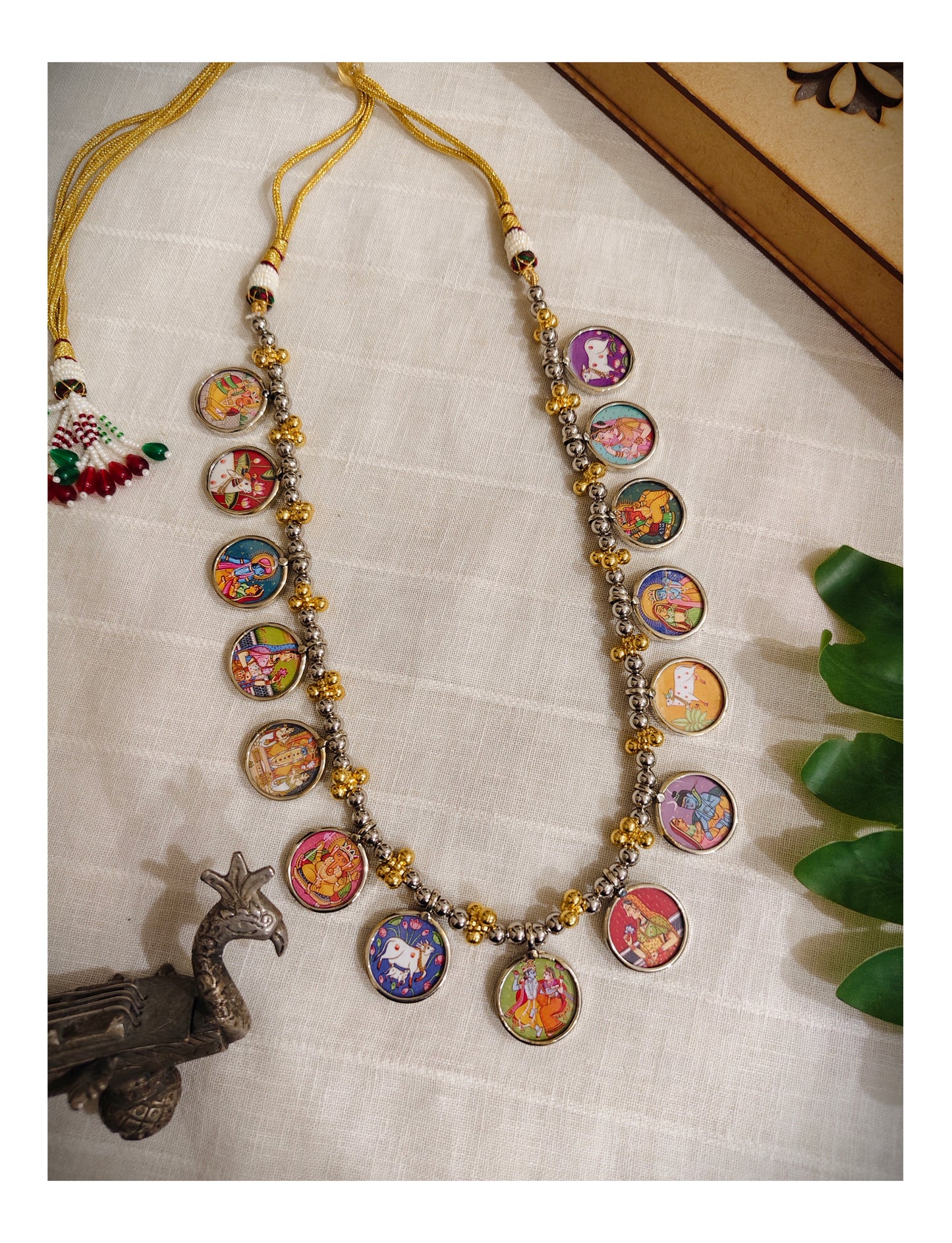 Beautiful Designer Painting Mix Dual Tone Necklace