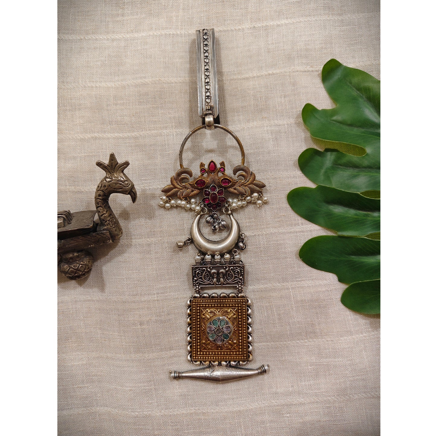 Beautiful Designer Dual Tone Stone Embedded Chaabi Guchha (To be worn on waist)