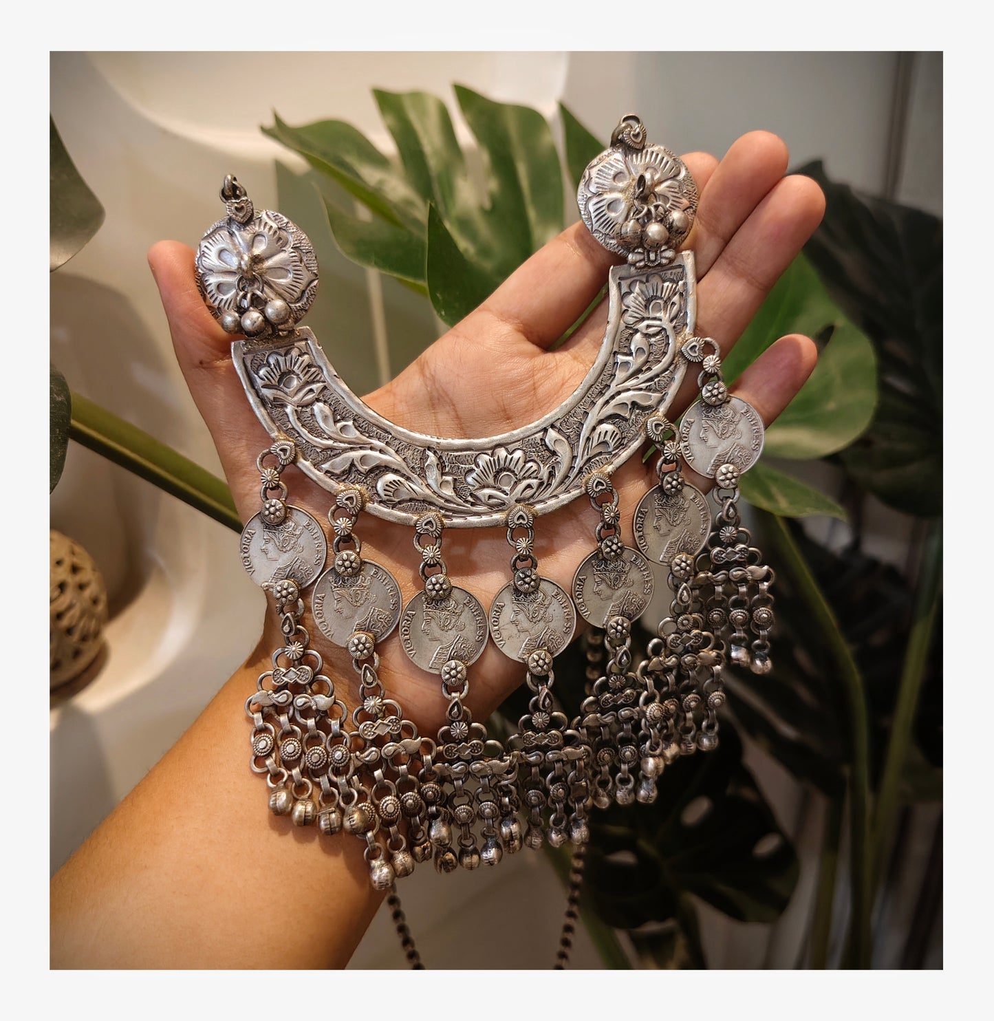 Beautiful Designer Chaand Pendant With Latkan Long Necklace And Earrings