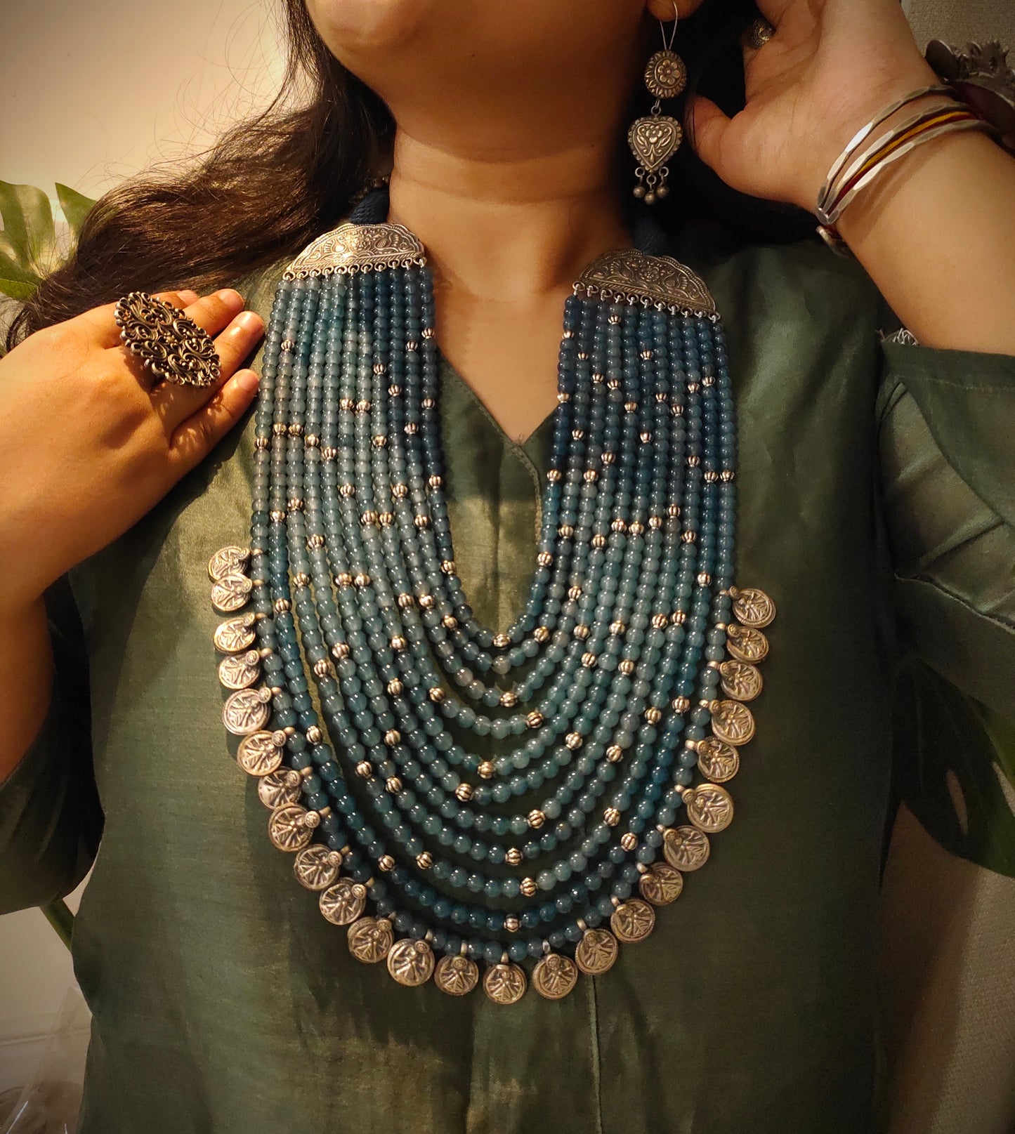 Beautiful Designer Layered Beaded Paatri Necklace