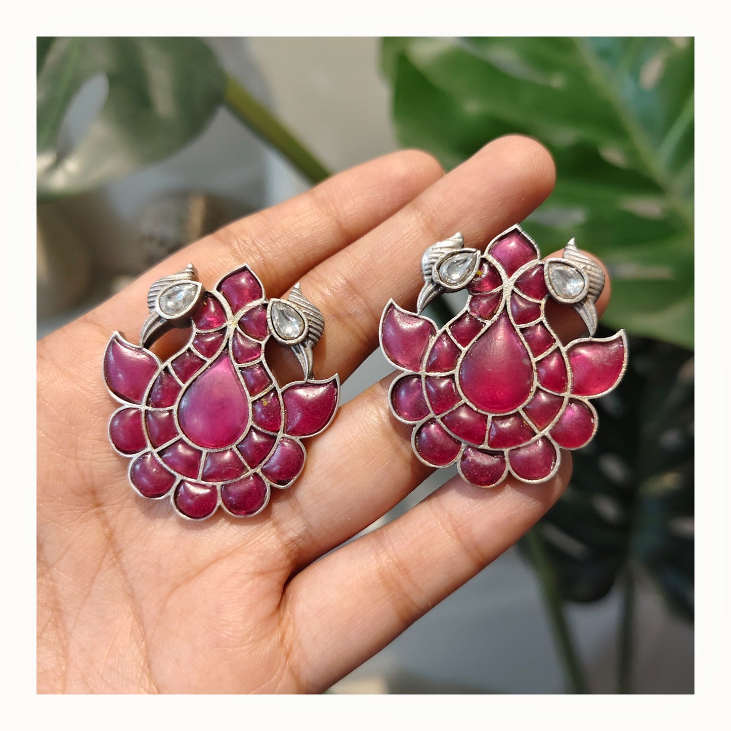 Beautiful Designer Kempstone Peacock Earrings