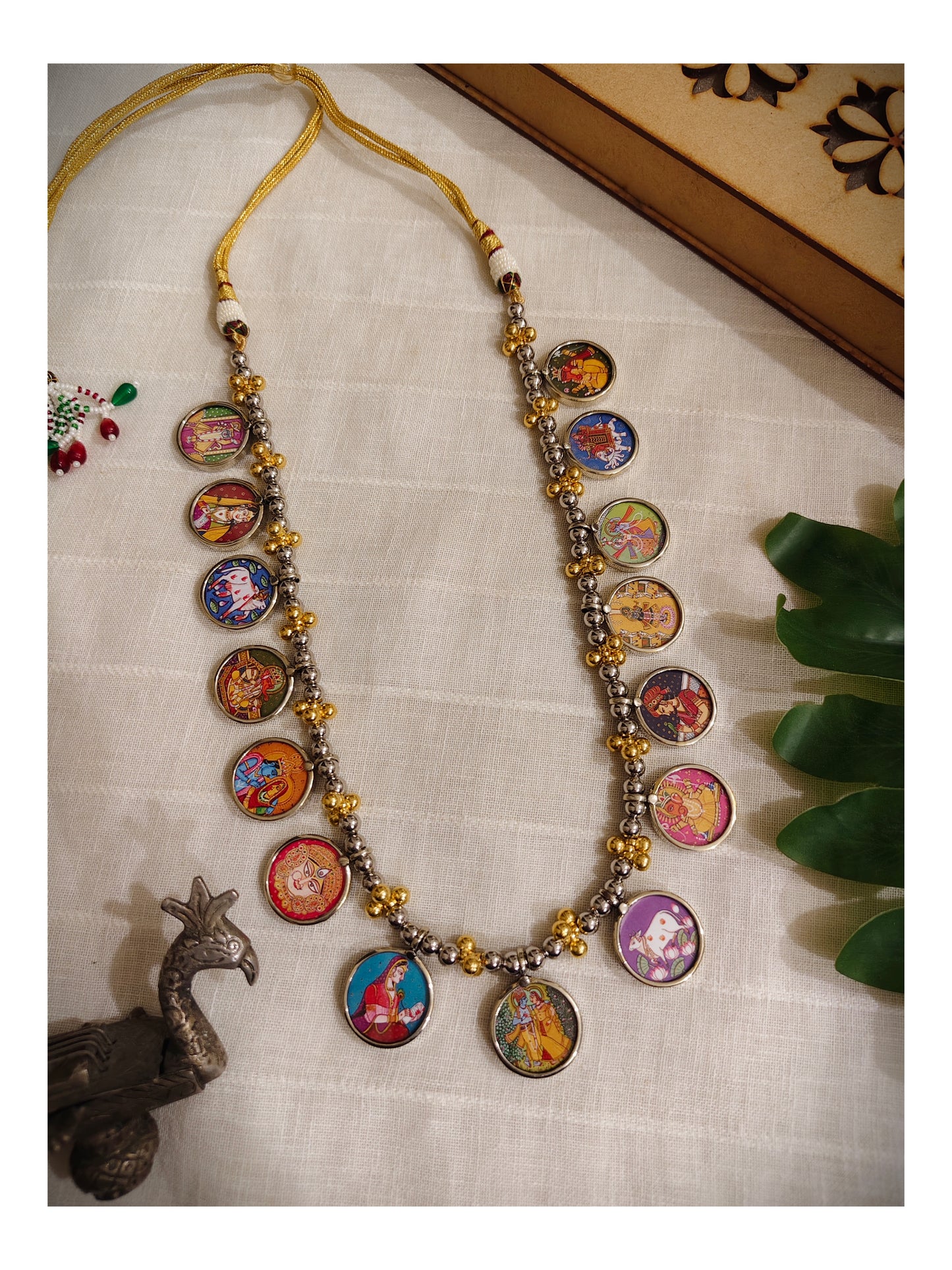 Beautiful Designer Painting Mix Dual Tone Necklace