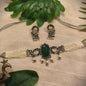 Beautiful Designer Peacock Stone Embedded Choker With Earrings