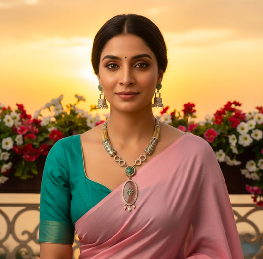 Beautiful Designer Hasli Style Necklace With Earrings