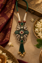Beautiful Designer Kundan Detailing Peacock Pendant Handmade Dori Necklace