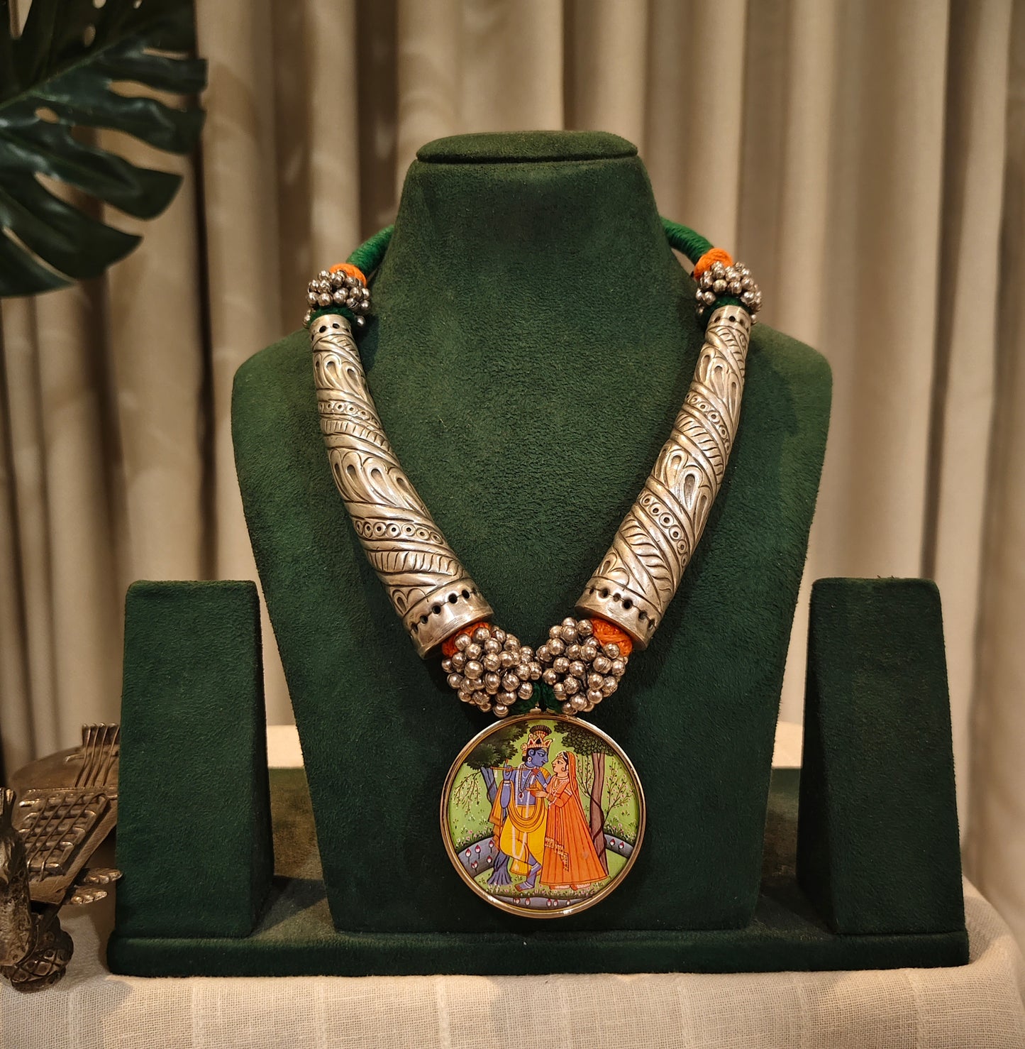 Beautiful Designer Painting Pendant Hasli Style Necklace