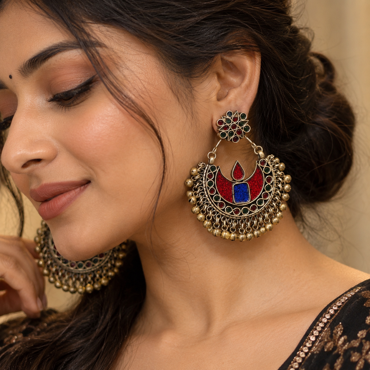 Beautiful Afghani Vintage Big Chaandbali Earrings