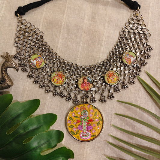 Beautiful Designer Painting Mix Jaal Patta Neckpiece