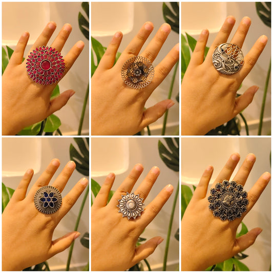 Beautiful Designer Adjustable Rings Combo Of 6