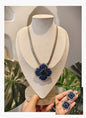 Beautiful Designer Kempstone Pendant Necklace With Earrings