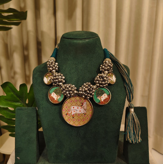 Beautiful Designer Ghungroo Ball Painting Mix Neckpiece