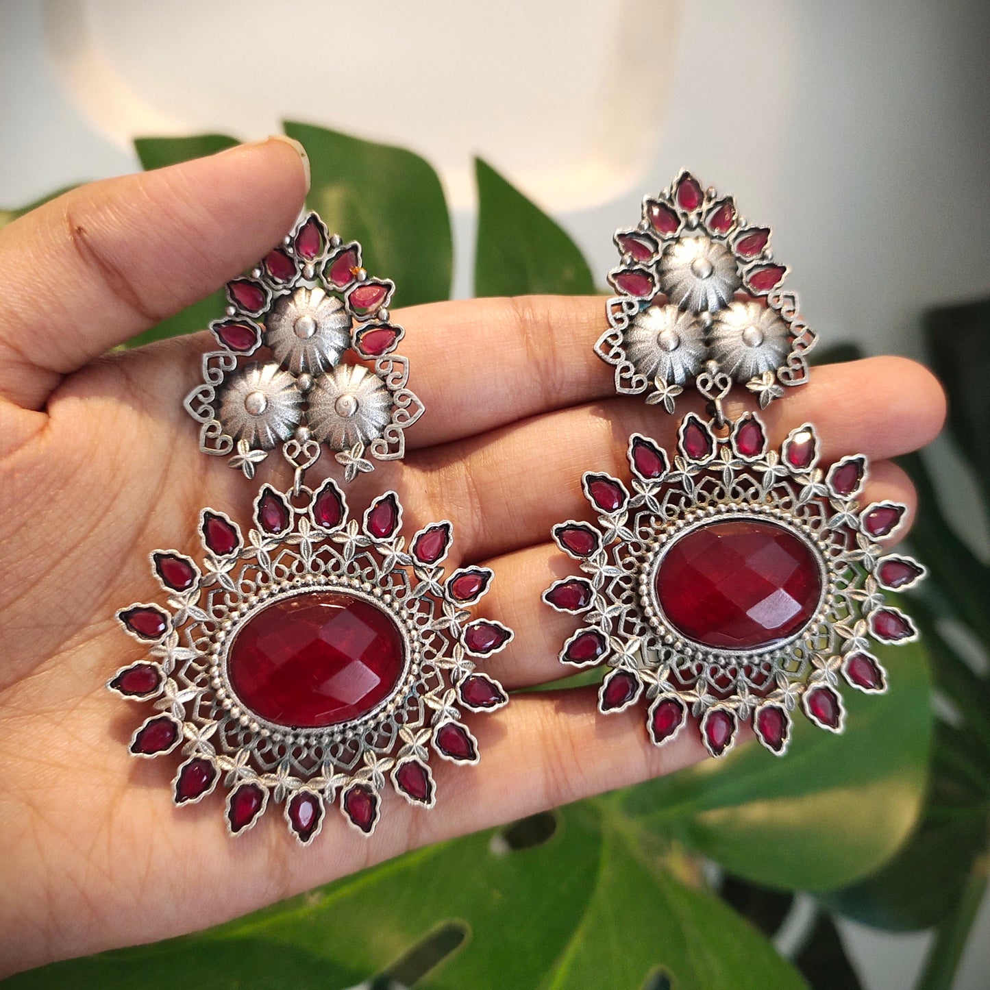 Beautiful Designer Stone Embedded Earrings