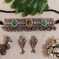 Beautiful Designer Stone Embedded Choker With Earrings