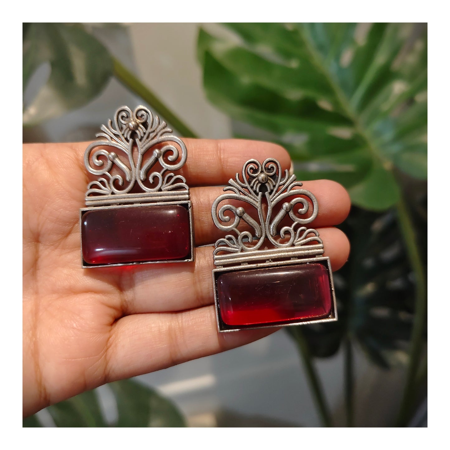 Beautiful Designer Stone Embedded Earrings