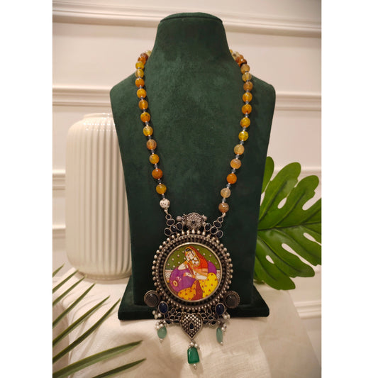 Beautiful Designer Painting Fusion Pendant Necklace