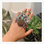 Beautiful Designer Stone Embedded Fusion Adjustable Ring