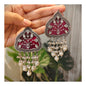 Beautiful Designer Jaal Big Earrings With Latkan