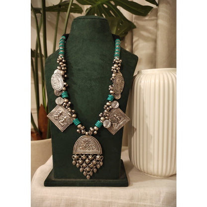 Beautiful Designer Brass Paatri Mix Long Necklace