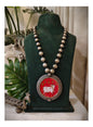Beautiful Designer Painting Pendant With Ball Chain Mala Necklace